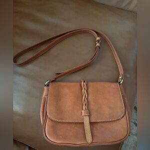 Bass Brand Tan Leather Crossbody Bag